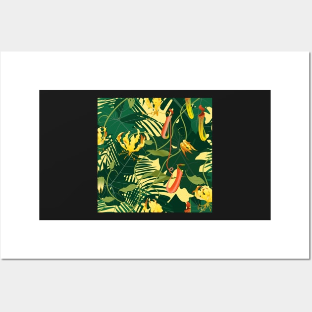 exotic flora on yellow Wall Art by kobyakov